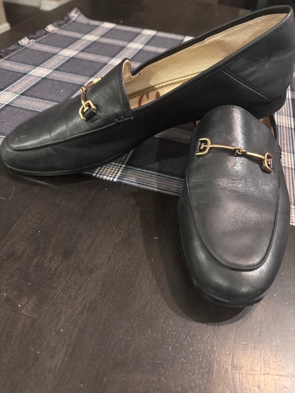 GUC Women’s Sam Edelman Leather Loafer - 8.5 - Black/Gold